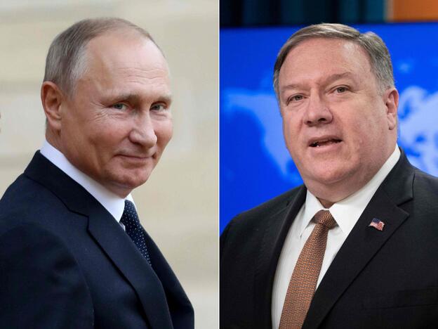 V. Putinas ir M. Pompeo