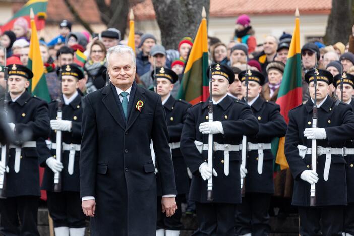 Trijų Baltijos valstybių vėliavų pakėlimas Daukanto aikštėje