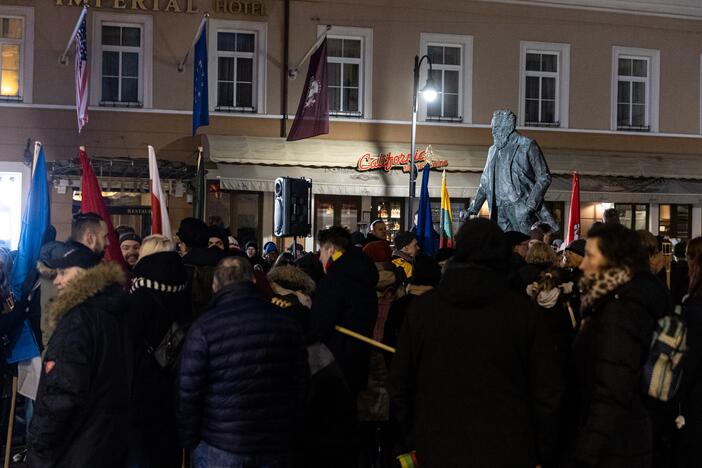 Nacionalinio susivienijimo eisena su deglais