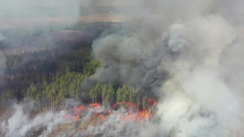 Miško gaisras Černobylio uždaroje zonoje