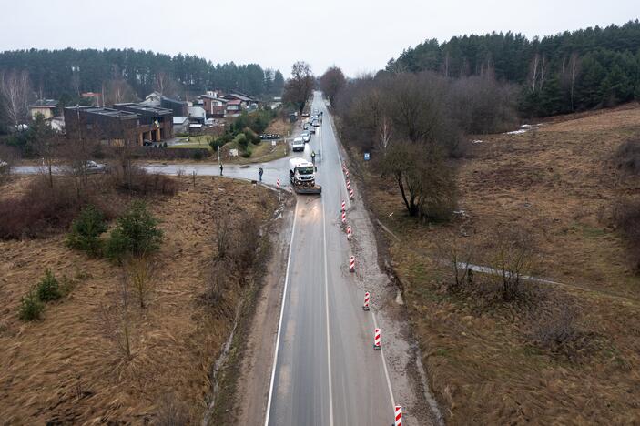 Dėl vandentiekio avarijos uždaryta Lentvario g. atkarpa