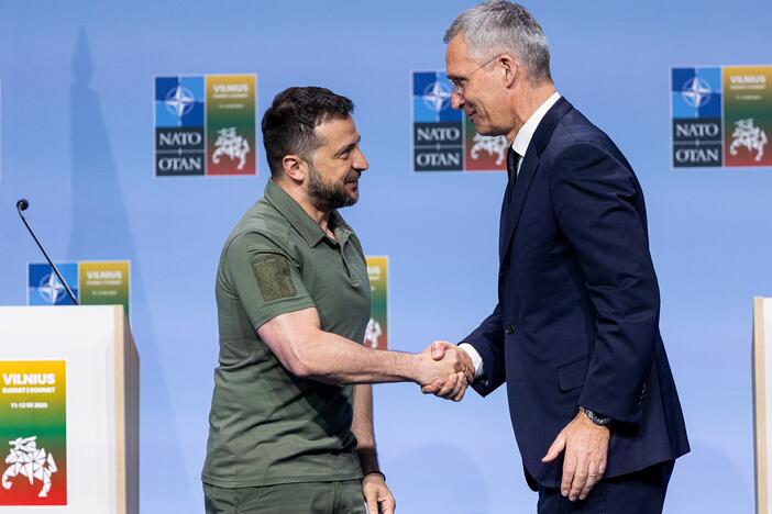 V. Zelenskio spaudos konferencija NATO viršūnių susitikime Vilniuje