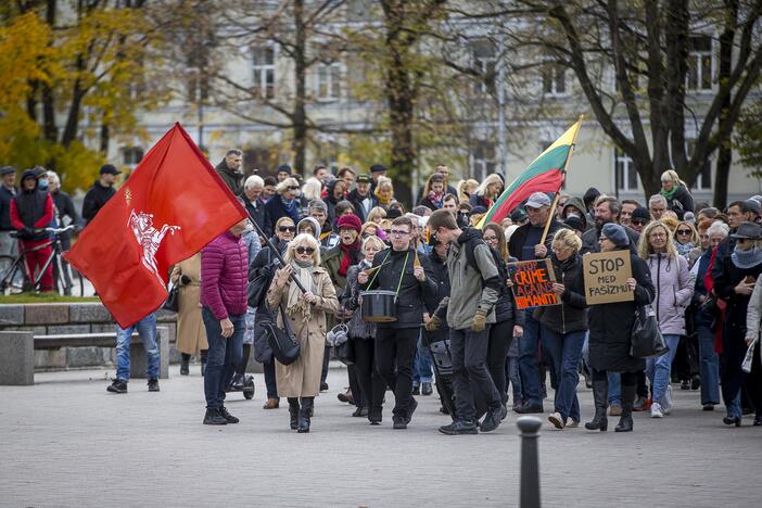 A. Astrauskaitės mitingas prieš pandemijos valdymą Vilniuje