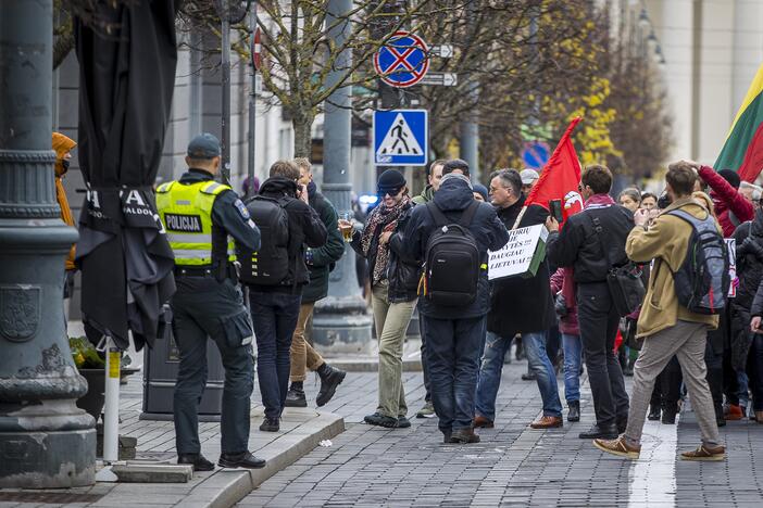 A. Astrauskaitės mitingas prieš pandemijos valdymą Vilniuje