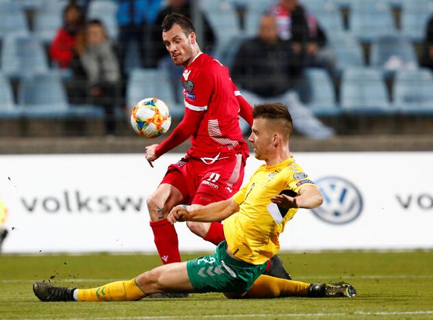 Apmaudu: pirmą "Euro 2020" atrankos dvikovą Lietuvos futbolininkai Liuksemburge pralaimėjo 1:2, nors pirmavo 1:0.