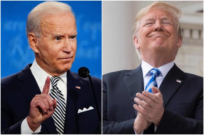 Joe Bidenas (kairėje) ir Donaldas Trumpas