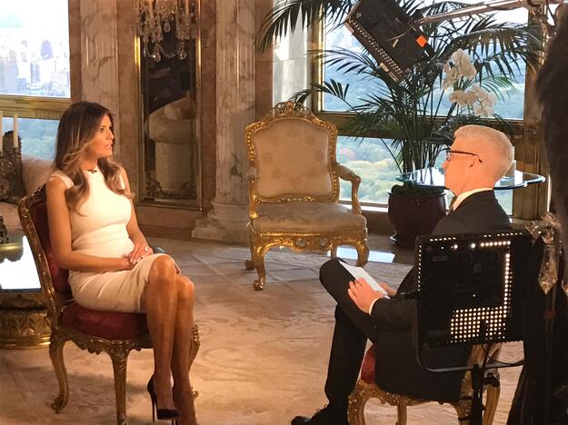 Melania Trump duoda interviu CNN televizijai.