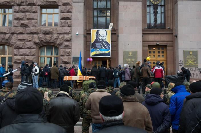 Protestuotojai pasitraukė iš Kijevo rotušės