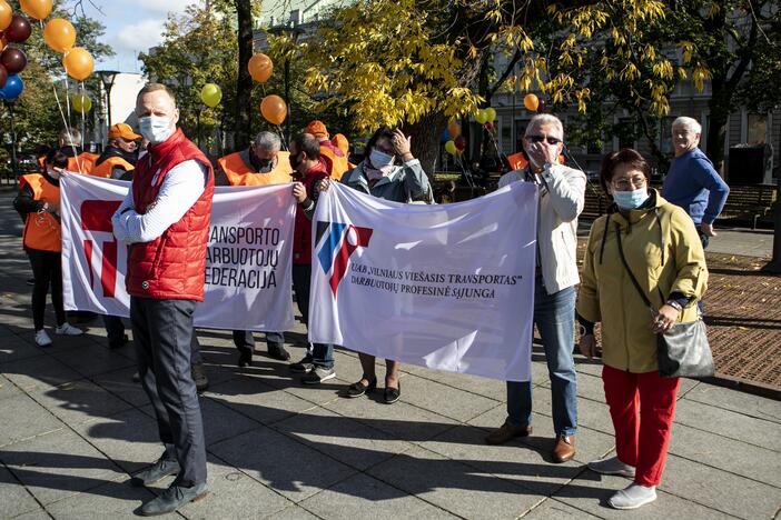 Profsąjungų mitingas dėl minimalios algos didinimo