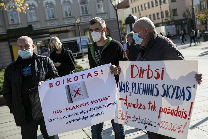 Profsąjungų mitingas dėl minimalios algos didinimo