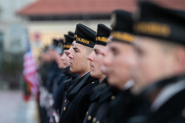 Oficiali JAV gynybos sekretoriaus pasitikimo ceremonija