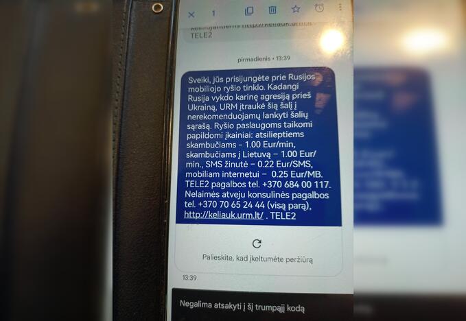Perspėjo: klaipėdiečiai Smiltynėje sulaukė pranešimo, kad jų telefonai persijungė į Rusijos operatoriaus ryšį.