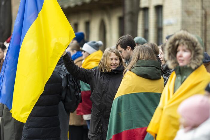 Protestas prie Vokietijos ambasados už sankcijų taikymą Rusijai 