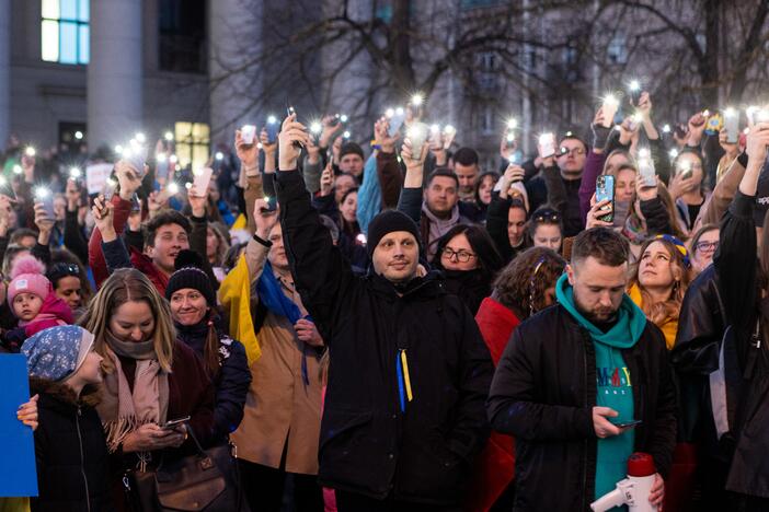 Ukrainos palaikymo akcija prie Seimo