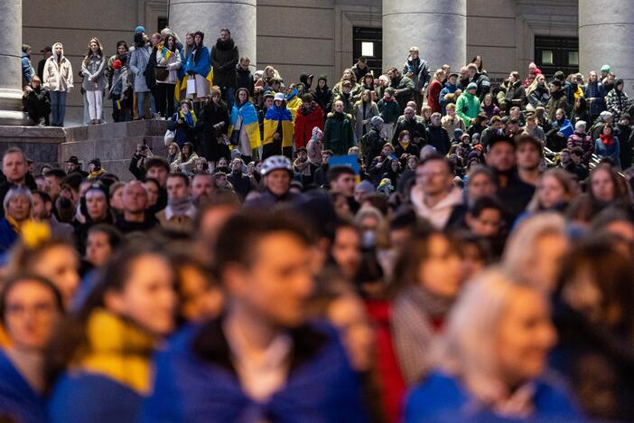 Ukrainos palaikymo akcija prie Seimo