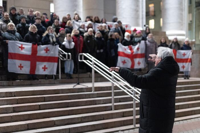 Protestuojančių kartvelų palaikymo akcija Vilniuje