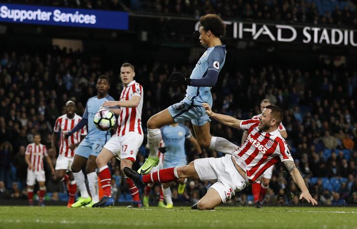 „Manchester City“ nepralaužė „Stoke City“ gynybos