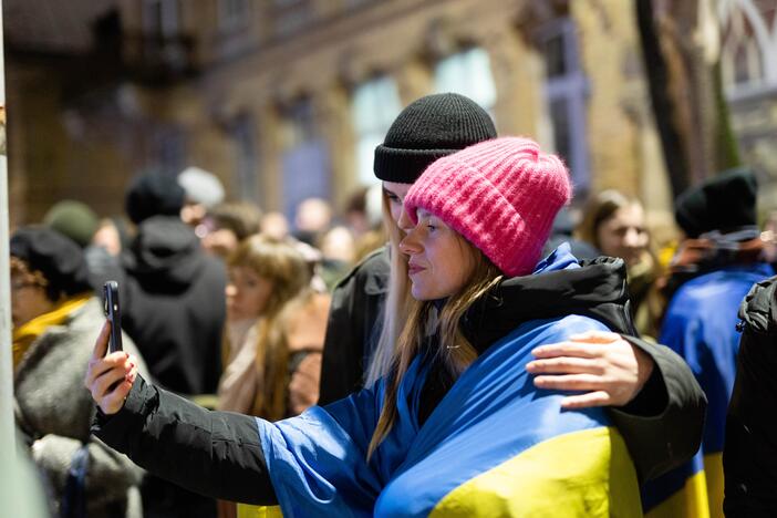  Ukrainos palaikymo mitingas prie Vokietijos ambasados