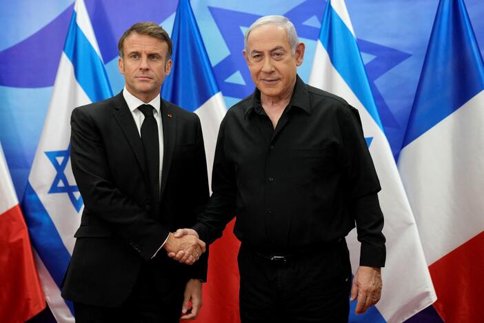 Emmanuelis Macronas ir Benjaminas Netanyahu