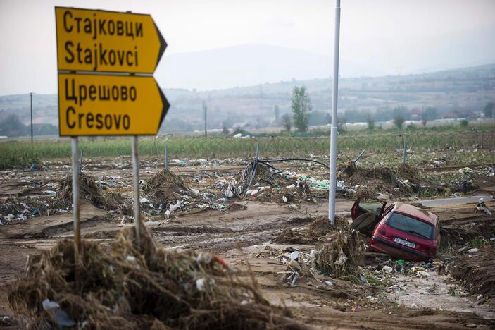 Pražūtingas potvynis Makedonijoje