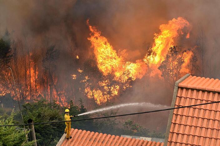 Milžiniškas gaisras Madeiros sostinėje