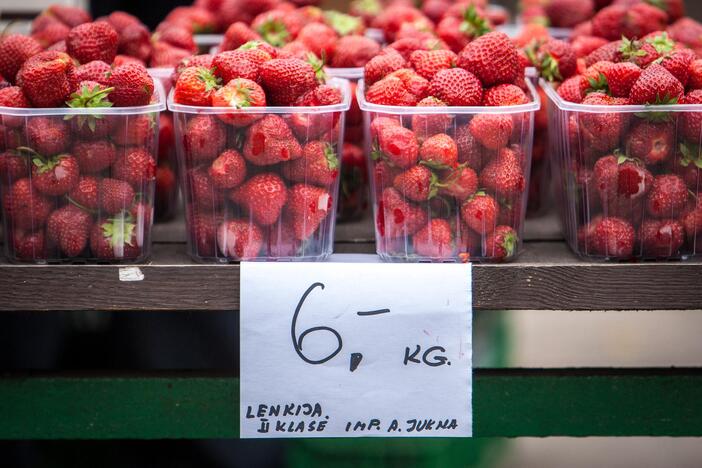 Stoties turguje prasidėjo braškių sezonas