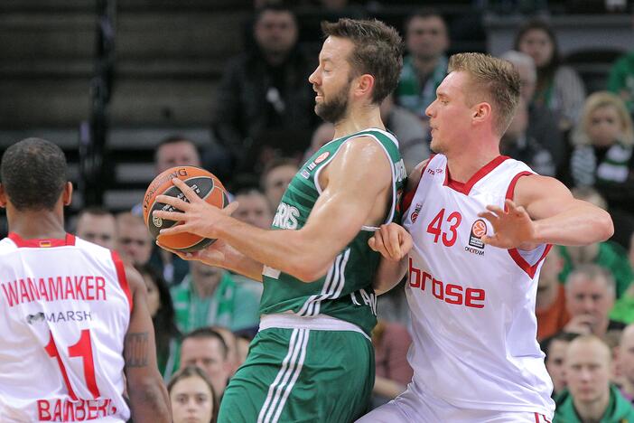 Eurolygos TOP-16 rungtynėse Kauno „Žalgiris“ 75:73 įveikė Bambergo „Brose Basket“ (Vokietija).