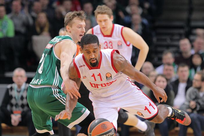 Eurolygos TOP-16 rungtynėse Kauno „Žalgiris“ 75:73 įveikė Bambergo „Brose Basket“ (Vokietija).