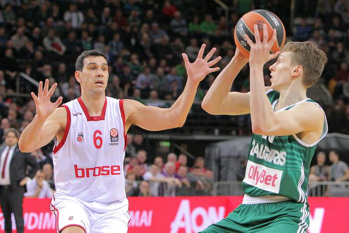 Eurolygos TOP-16 rungtynėse Kauno „Žalgiris“ 75:73 įveikė Bambergo „Brose Basket“ (Vokietija).