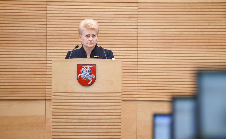 Devintasis D. Grybauskaitės metinis pranešimas Seime