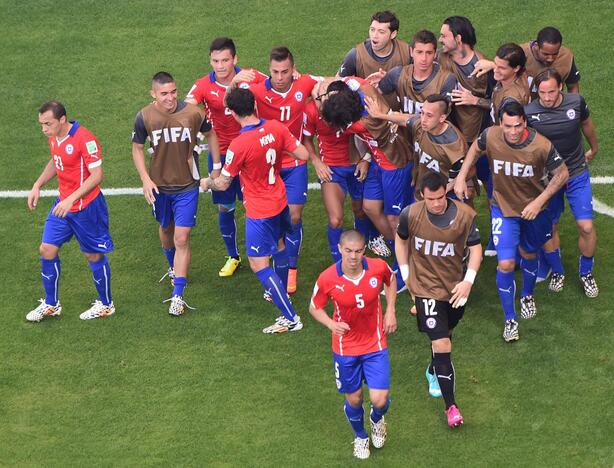 Pasaulio futbolo čempionatas: Brazilija - Čilė