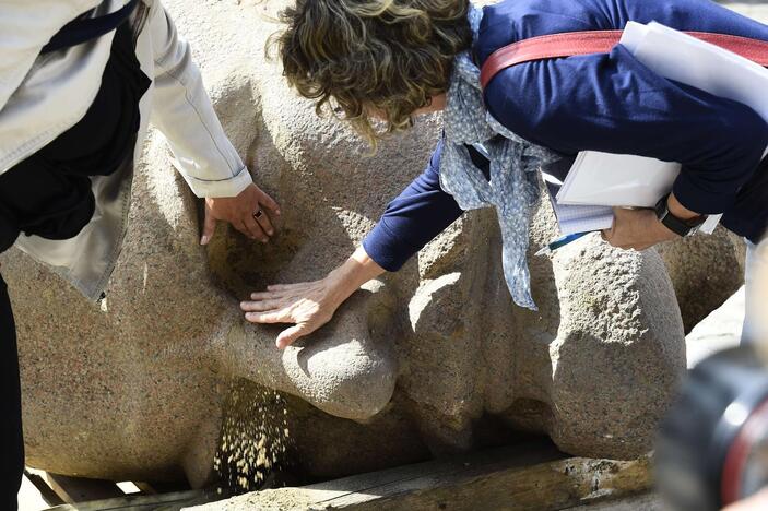 Parodoje – atkasta Lenino statulos galva