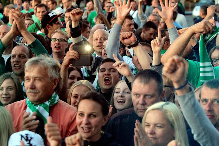 „Žalgirio“ krepšininkų ir aistruolių euforija