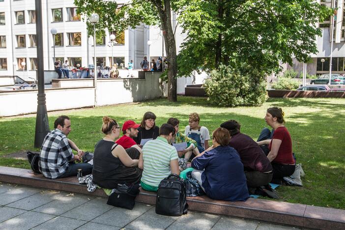 Jaunimo protesto akcija prieš naują Darbo kodeksą