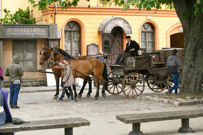 Filmavimas Rotušės aikštėje