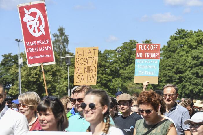 Helsinkyje – protestai prieš D. Trumpą ir V. Putiną