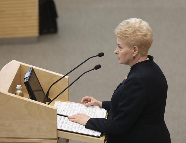 Devintasis D. Grybauskaitės metinis pranešimas Seime