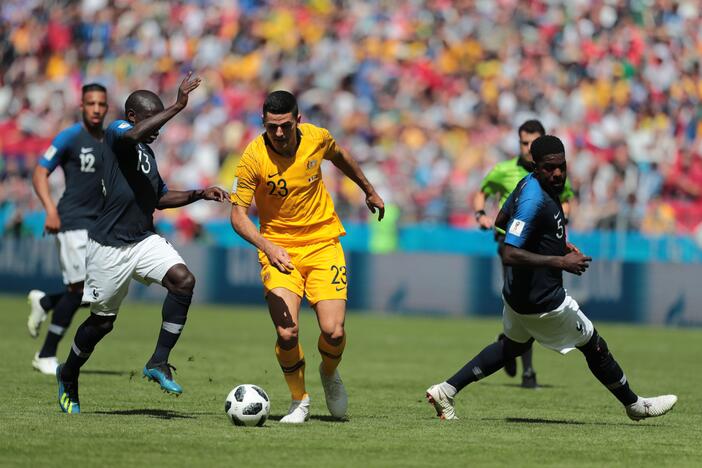 Pasaulio futbolo čempionate Prancūzija palaužė Australiją