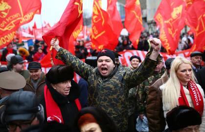 Komunistų partijos šalininkų demonstracija.