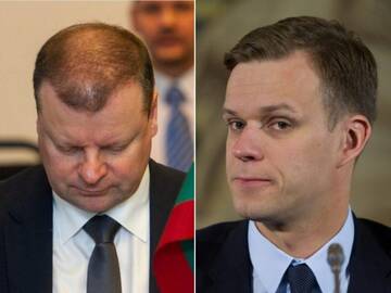 Saulius Skvernelis (kairėje) ir Gabrielius Landsbergis