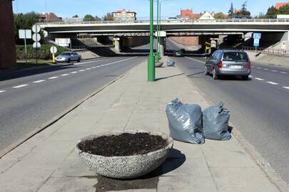 Darbai: uostamiesčio gėlynuose vasarą žydėjusias gėles jau rengiamasi keisti vėsesniems orams pakantesnėmis našlaitėmis.