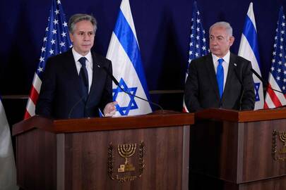 Antony Blinkenas ir Benjaminas Netanyahu 