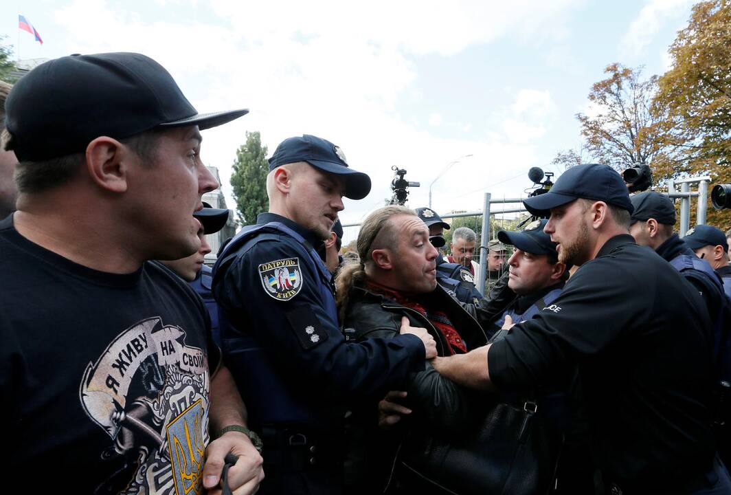 Protestas Kijeve prieš rinkimus Rusijoje