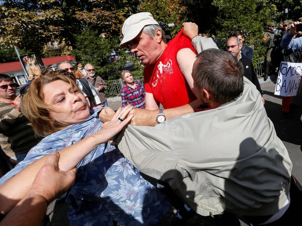 Protestas Kijeve prieš rinkimus Rusijoje