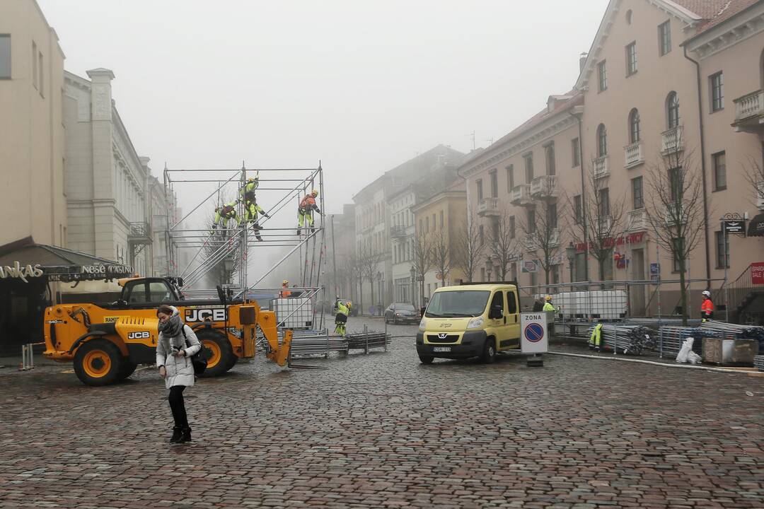 Paruošiamieji darbai Šviesų festivaliui