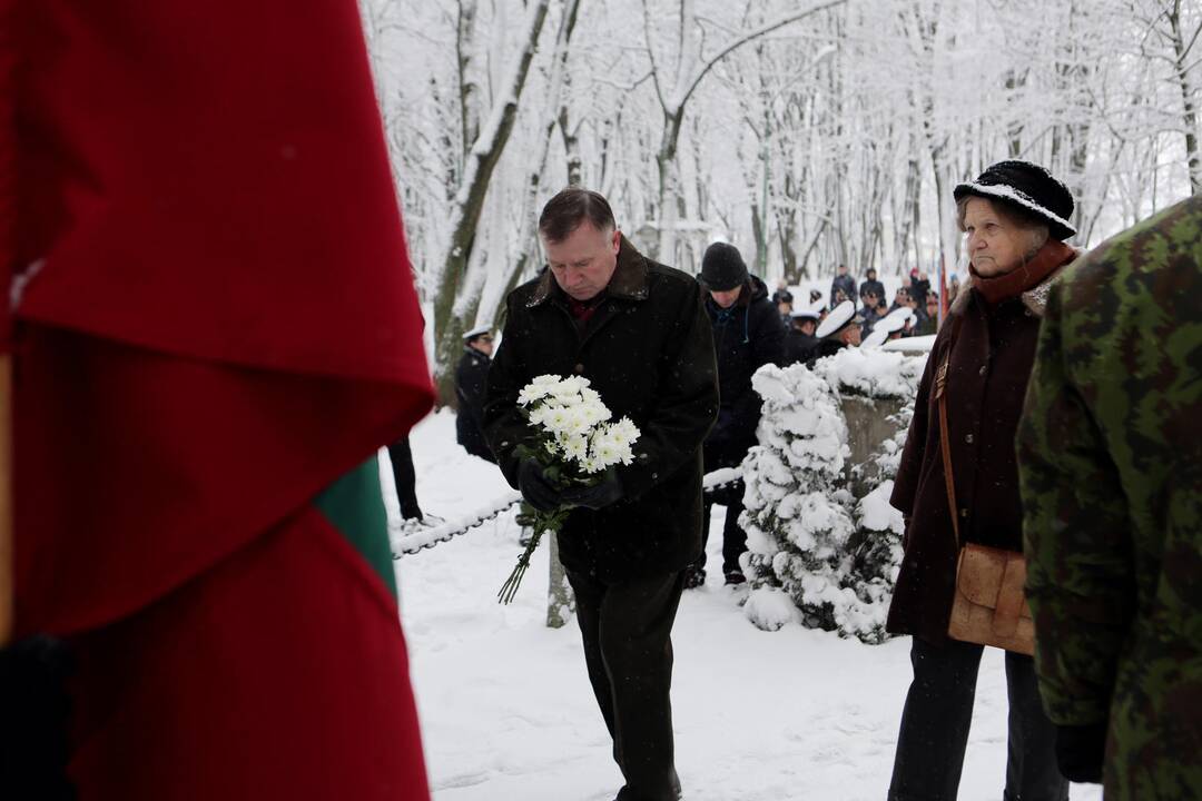 Žuvusiųjų pagerbimo ceremoniją prie paminklo 1923 m. sukilimo dalyviams