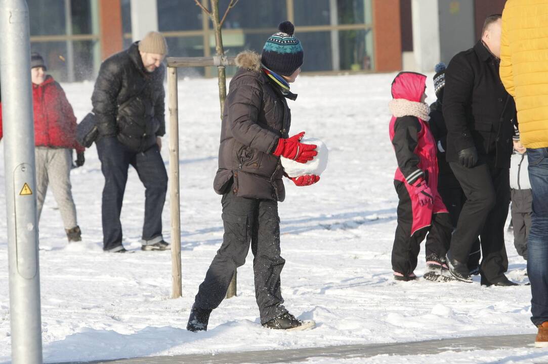 Sniego mūšis Klaipėdoje