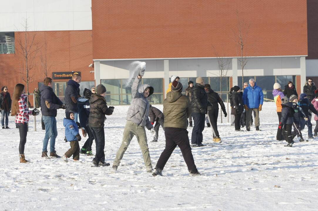 Sniego mūšis Klaipėdoje