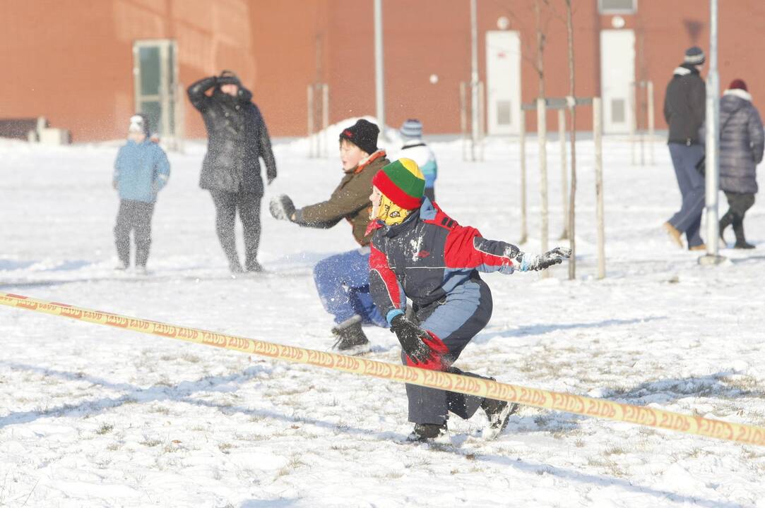 Sniego mūšis Klaipėdoje