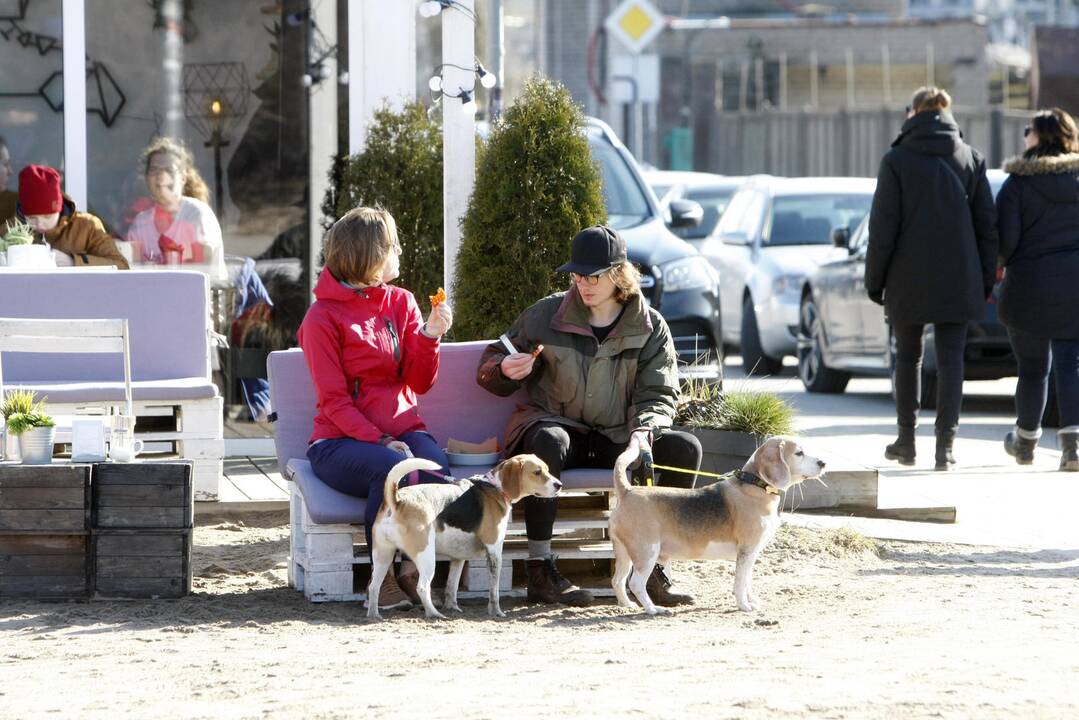 Klaipėdiečiai plūstelėjo prie jūros